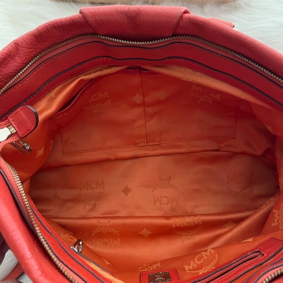 MCM Orange Mono Hand Tote - Picture 7 of 13
